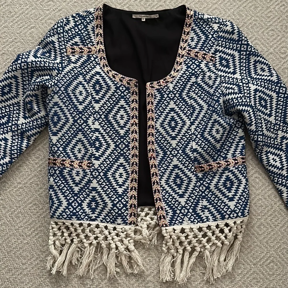Tularosa Santa Fe Fringe Jacket in Diamondback Print Medium